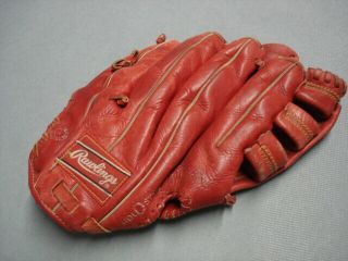 Vintage RAWLINGS RSG 9 Darryl Strawberry adult size Red Baseball Glove Mitt 3