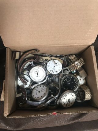 3 1/2 Pounds Of Vintage Watch Parts.