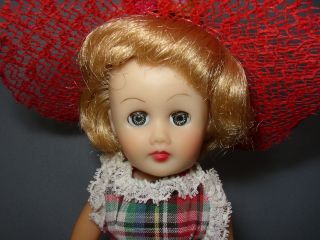 Vintage 10 ½” Platinmum Blonde Miss Ginger Doll In Dress