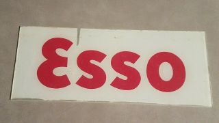 Vintage Esso Gas Oil Pump Ad Glass Panel Plate Restore Sign 12 3/8 " X 5 "