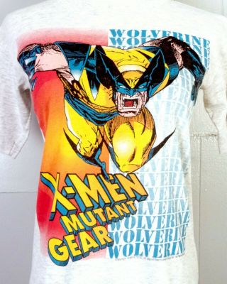 Vtg 90s X - Men Wolverine T - Shirt Marvel Comics Soft Thin Single Stitch Gray Xs/s