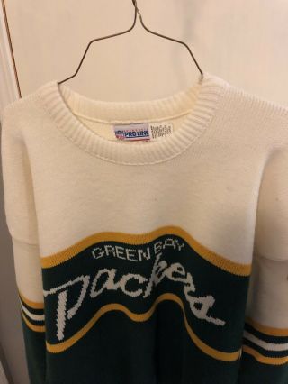 Vtg.  NFL Authentic Pro Line Cliff Engle SZ XL Green Bay Packers Knit Sweater 4
