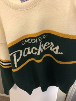 Vtg.  NFL Authentic Pro Line Cliff Engle SZ XL Green Bay Packers Knit Sweater 5