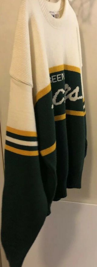 Vtg.  NFL Authentic Pro Line Cliff Engle SZ XL Green Bay Packers Knit Sweater 7