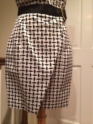 RARE Vintage Isaac Mizrahi Black and White Strapless Wrap Dress Size 6/8 4