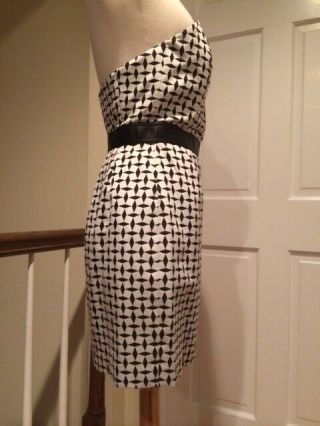 RARE Vintage Isaac Mizrahi Black and White Strapless Wrap Dress Size 6/8 5