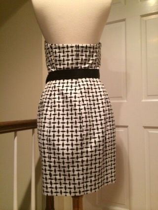 RARE Vintage Isaac Mizrahi Black and White Strapless Wrap Dress Size 6/8 6