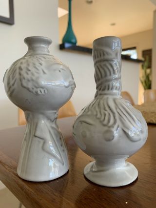 Vintage Jonathan Adler Double Face Vases Pair Gustavsberg Danish Modern Era 3