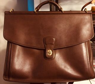 Coach Beekman Vintage British Brown Leather Briefcase Satchel