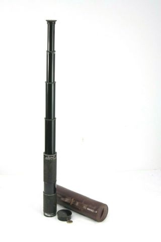Vintage Busch Telescope,  Leather Case,  40,  X Hood (rathenow/wermach/wwii Military