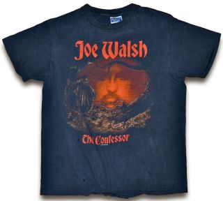 Vintage 80s 1985 Joe Walsh The Confessor Rock Concert Tour T Shirt Faded Soft M