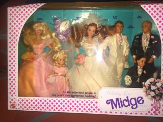 Vintage Barbie Wedding Party Midge Gift Set 1990 Mattel 9852
