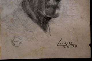 Drawing on paper,  vintage,  rare 1937,  signature Picasso 6