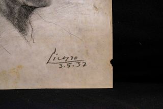 Drawing on paper,  vintage,  rare 1937,  signature Picasso 8