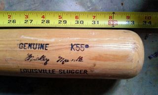 Vintage Mickey Mantle 125 K55 Louisville Slugger Wooden Baseball Bat