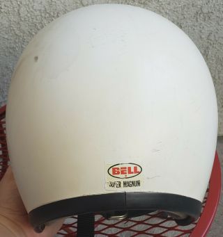 Vtg White Bell Magnum Toptex Motorcycle Helmet w/ Visor Size 7.  5 4