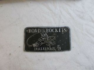 Vintage Aluminum Car Club Plaque Plate Road Rockets Indianapolis In,  O 