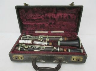 Buffet Crampon Vintage Wooden Clarinet Sn 919y W/ 2v Mouthpiece & Case