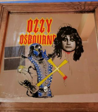 Vintage Ozzy Osbourne 12 " X 12 " Mirror From 1982 Framed