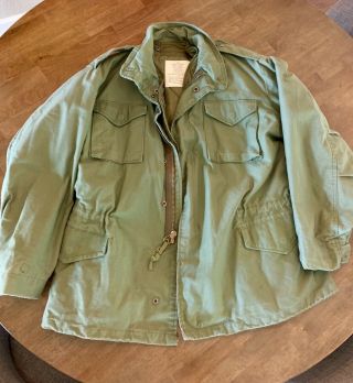 Authentic Vintage Military M - 65 Cold Weather Field Jacket Green W/ Liner Large