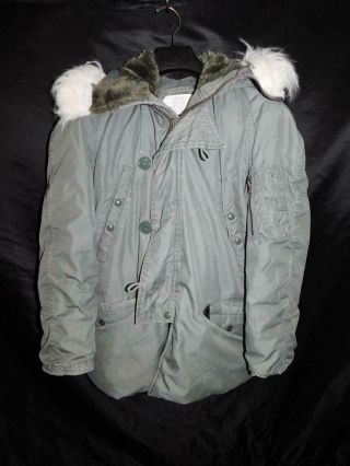 Vintage Usaf Xs N3 - B Extreme Cold Weather Parka Military Coat X Small Greenbrier