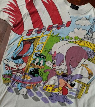 1993 Warner Bros Looney Tunes Baby Tunes T Shirt Size XL VTG Baby Tunes Cafe Tee 6