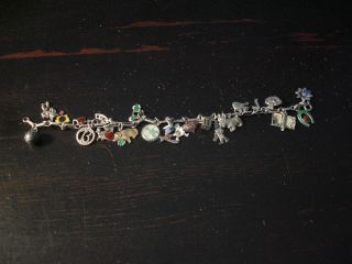 Vintage German Silver Charm Bracelet With 21 Vintage Charms Rare Charms 2