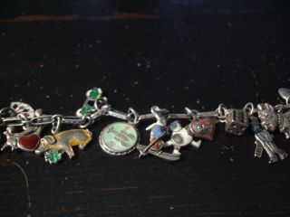 Vintage German Silver Charm Bracelet With 21 Vintage Charms Rare Charms 4