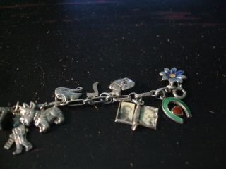 Vintage German Silver Charm Bracelet With 21 Vintage Charms Rare Charms 5