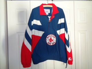 Vintage Starter Boston Red Sox Lightweight Jacket Large Red White & Blue