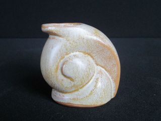 1x Frankoma Pottery Desert Sand Tan Gold Vintage Mini Snail Ada Vase