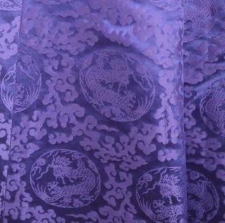 Vintage 1950s CHINESE Purple SILK Damask SWING SKIRT UU834 2