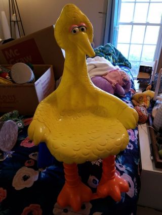 Vintage 1979 Big Bird Sesame Street Child Toddler Plastic Chair 26 " Tall