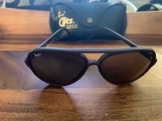 Vintage Ray - Bans Sunglasses Cats Aviator Style Matte Brown With Case