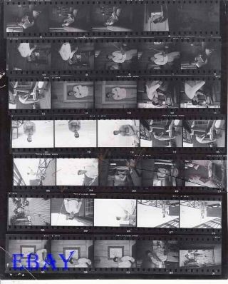 Jeff Richards Barechested Candids At Home Vintage 35mm Contact Sheet Photo