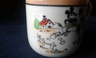 vintage antique 1930 ' s Disney mickey mouse luster ware cup and plate 4