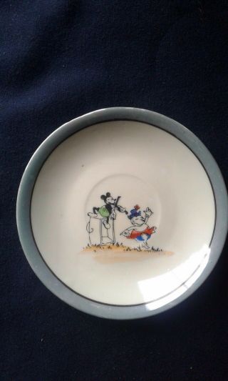 vintage antique 1930 ' s Disney mickey mouse luster ware cup and plate 8