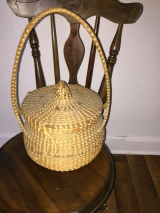 Vintage Sweetgrass Baskets With Lid