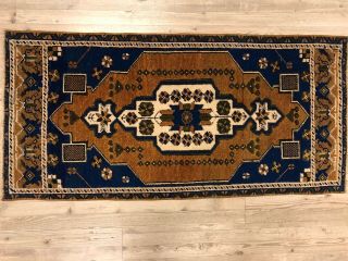 Oushak Turkish Handmade Rug,  Vintage Anatolian Decorative Small Rug,  Entry Mat
