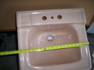 Vintage (tan) Bathroom Ceramic Sink,  Mid Century Modern,  (wall Mount)