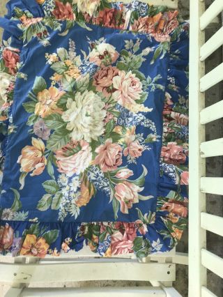 Vintage Rare 2 Melissa Floral Ralph Lauren Bed Shams Blue Floral Vhtf 2
