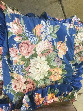 Vintage Rare 2 Melissa Floral Ralph Lauren Bed Shams Blue Floral Vhtf 8