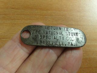 Bareville,  Pa.  Vintage Rare National Store Specialty Co.  No.  1294 Charge Coin
