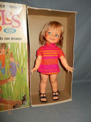 1966 Ideal Giggles Doll In Clothes W/ Box