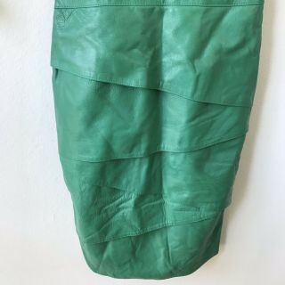 VAKKO Vintage Green Leather Dress Sz 6 6