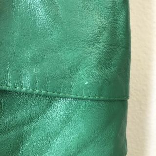 VAKKO Vintage Green Leather Dress Sz 6 7
