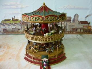 Vintage Double Decker Carousel By Mr Christmas Operating W/sound Lights O Gauge