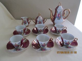 Vintage Japanese Yamayo Grace China Tea Service W/ Musical Teapot
