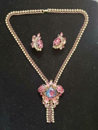 Gorgeous Vintage Demi Parure Necklace And Earring Set Most Likely By Juliana