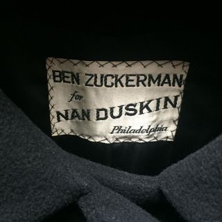 Vintage 1960s Black Wool 60s Vtg Winter Coat S XS 2 4 Ben Zuckerman Nan Duskin 5